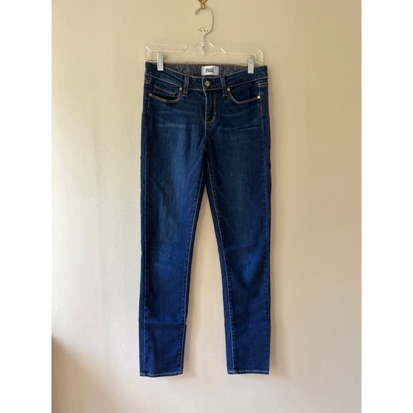 PAIGE Sz 27 Skyline Skinny Jeans Low Rise Stretch Wash‎ Blue Pockets Denim - Picture 2 of 12